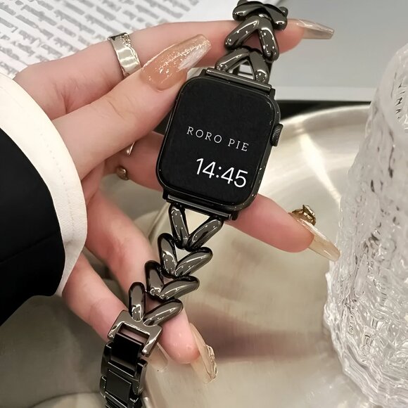 Apple Other - NEW Sleek & Stylish Adjustable black Metal Chain Band For Apple Watch